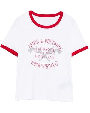 Zadig & Voltaire Rhinestone-Embellished T-Shirt - Red