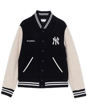 Sporty & Rich Logo Striped Jacket - Black