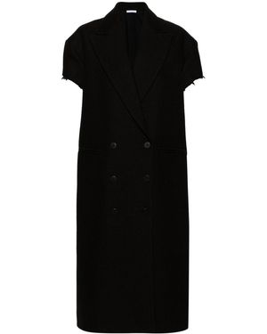 Niccolò Pasqualetti Raw-Cut Coat - Black