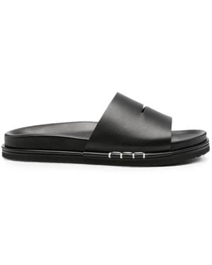 JW Anderson Leather Slip-On Slides - Black