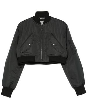 Balenciaga Cropped Bomber Jacket - Black