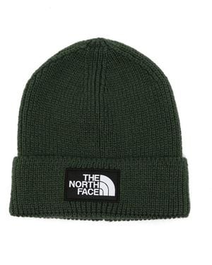 The North Face Logo-Patch Ribbed-Knit Beanie Hat - Green