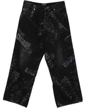 Balenciaga Print Jeans - Black