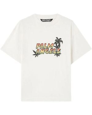 Palm Angels Logo-Graphic T-Shirt - White