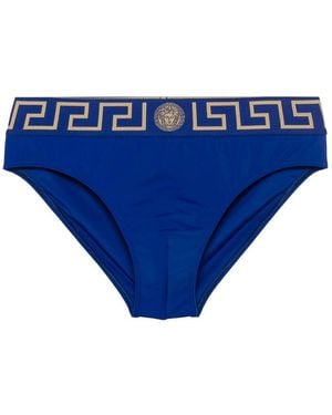 Versace Greca Border Swim Briefs - Blue