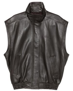 Balenciaga Leather Waistcoat - Black