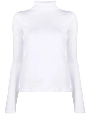 Vince Roll-Neck Cotton Blouse - White