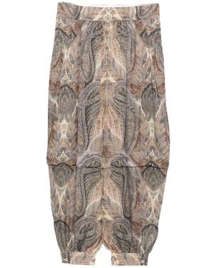 Zimmermann Paisley-Print Pleated Pants - Brown