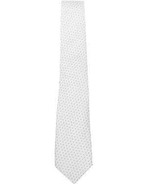 Canali Patterned Tie - White