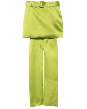 Self-Portrait Belted Bow-Detail Mini Skirt - Green