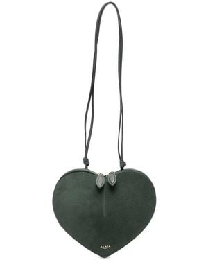 Alaïa Le Coeur Leather Shoulder Bag - Gray