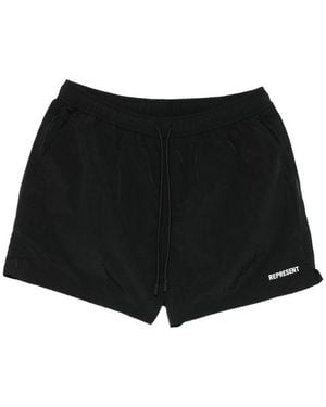 Represent Drawstring-Fastening Swim Shorts - Black