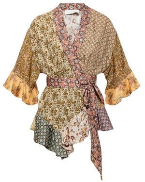 Zimmermann Fairlight Scarf Wrap Top - Natural