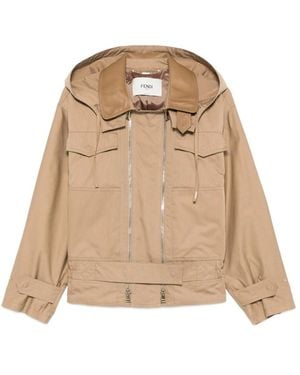 Fendi Logo-Detail Jacket - Natural