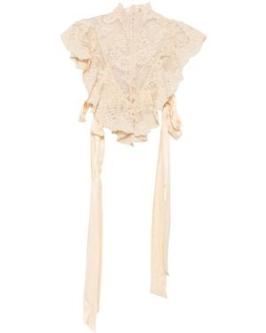 Zimmermann Hypnotic Lace Ruffled Top - Natural