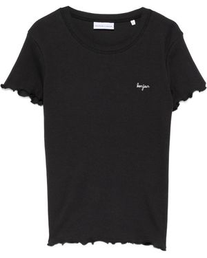 Maison Labiche Ruffled-Hem T-Shirt - Black