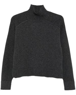 Antonelli Tirolo High-Neck Raglan-Sleeve Sweater - Black