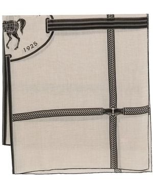 Fendi Equestrian-Print Scarf - Natural