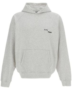 A.p.c. X Frgmt A. P.C. X Frgmt Logo-Print Raglan-Sleeve Hoodie - Gray