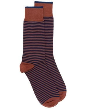 ANT45 Thin Short Horizontal-Stripe Socks - Purple
