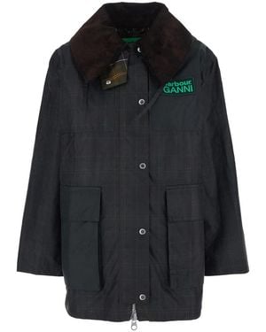 BARBOUR X GANNI X Ganni Hooded Coat - Black