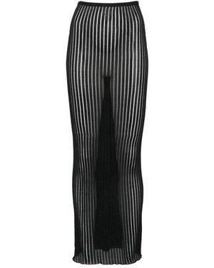 Dondup Sheer-Knit Maxi Skirt - Black
