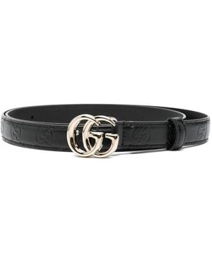 Gucci Gg Supreme Leather Belt - Black