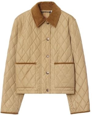 Burberry Quilted Crop Jacket - Natural