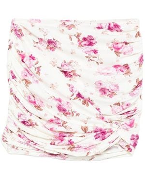 Magda Butrym Floral Ruched Mini Swin Skirt - Pink