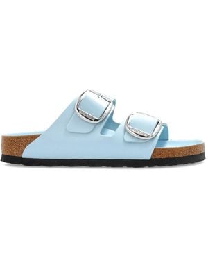 Birkenstock Arizona Big Buckle Patent Leather Sandals - Blue