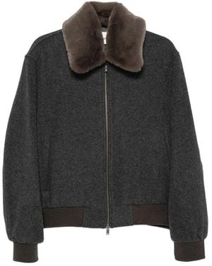 Tonywack Faux Fur-Collar Bomber Jacket - Black