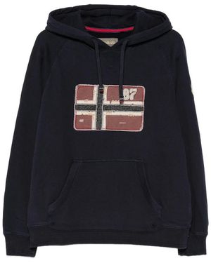 Napapijri B-Archive Logo-Patch Drawstring Hoodie - Black