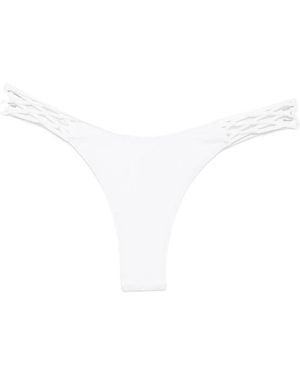 Frankie's Bikinis X Jennie Encore Braided-Strap Bikini Bottoms - White