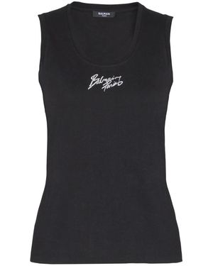 Balmain Sleeveless Tops - Black