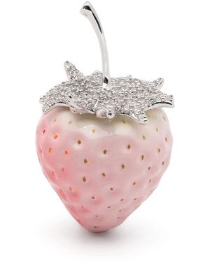 YVMIN Strawberry Pavé Gemstone Earring - Pink