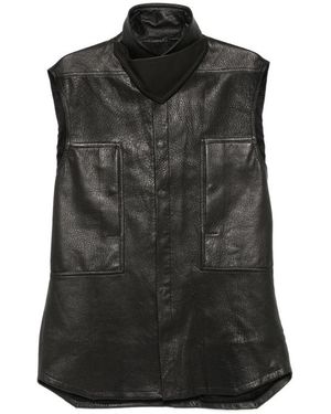 Rick Owens Sleeveless Leather Shirt Outer: Lambskin Jacket - Black