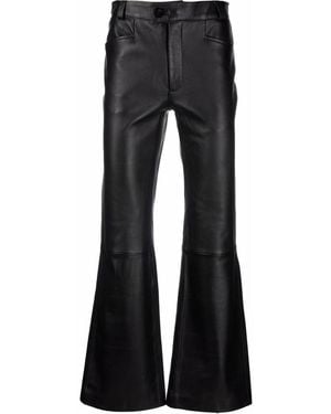 Ernest W. Baker Leather Flare-Leg Trousers - Black