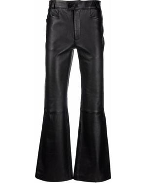 Ernest W. Baker Leather Flare-Leg Pants - Black