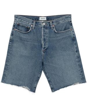 Agolde Anson Frayed Shorts - Blue