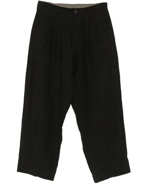 Ziggy Chen Pleated Buttoned Trousers - Black