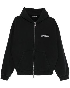 Cole Buxton Logo-Print Zip-Up Hoodie - Black