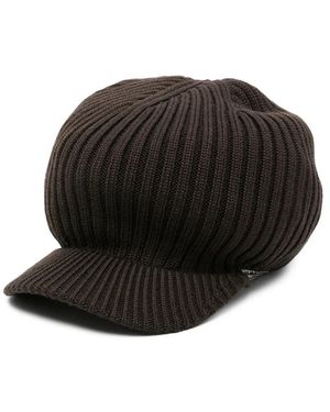 Y-3 X Wales Bonner X Wales Bonner Ribbed-Knit Peaked Hat - Black