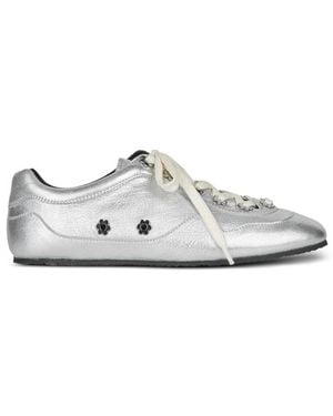 Cecilie Bahnsen Cbblaise Flower-Embellished Leather Trainers - White