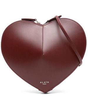 Alaïa Heart-Shaped Leather Shoulder Bag - Brown