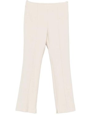 Peserico Seam-Detail Slit-Hem Pants - Natural