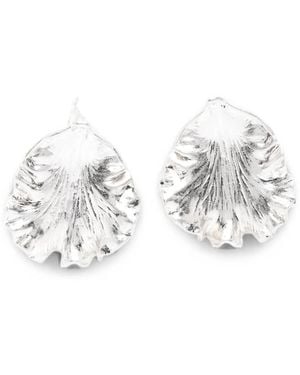 Cult Gaia Iris Leaf Earrings - White
