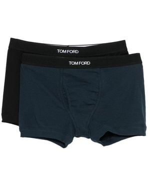 Tom Ford Ribbed-Band Boxers (Set Of Two) - Blue