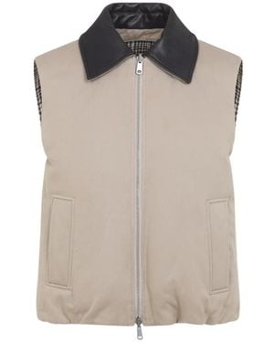 Brunello Cucinelli Reversible Check-Pattern Gilet - Brown