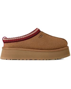 UGG Tazz Platform-Sole Embroidered Loafers - Brown