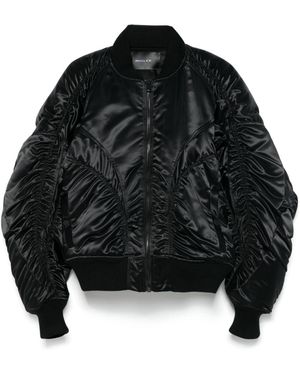 Mugler Satin Bomber Jacket - Black